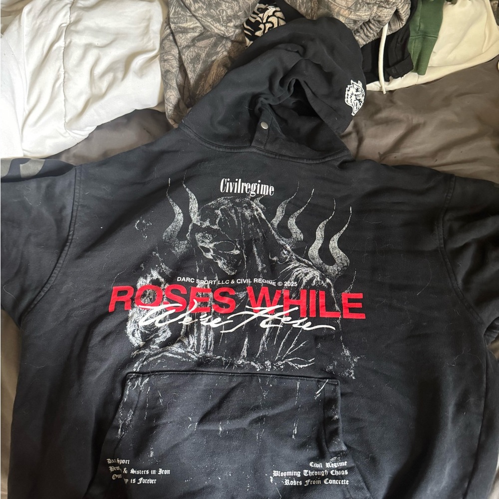 Darcsport and Civil regime collab sweater with hoodie